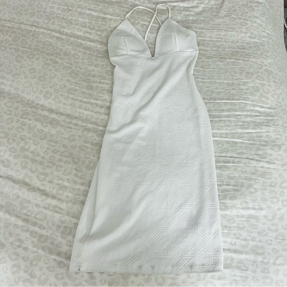 UK2LA White Bodycon Midi Dress